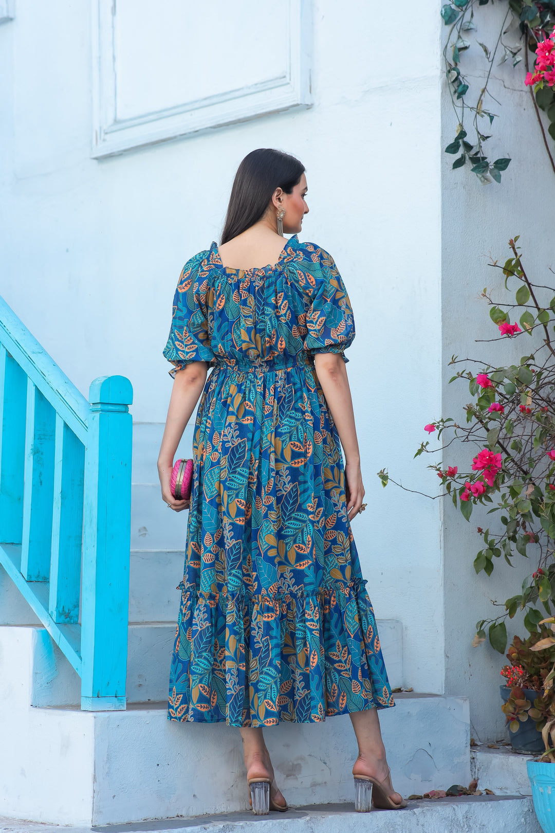 Blue Chill Floral Maxi Dress - Masakali.Co®