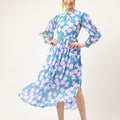 Blue Koi Floral Maxi Dress