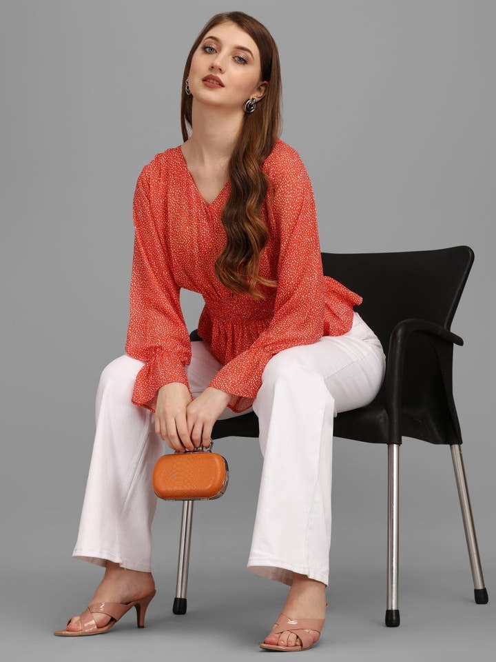 Bright Red Minimal Women's Tops - Masakali.Co®