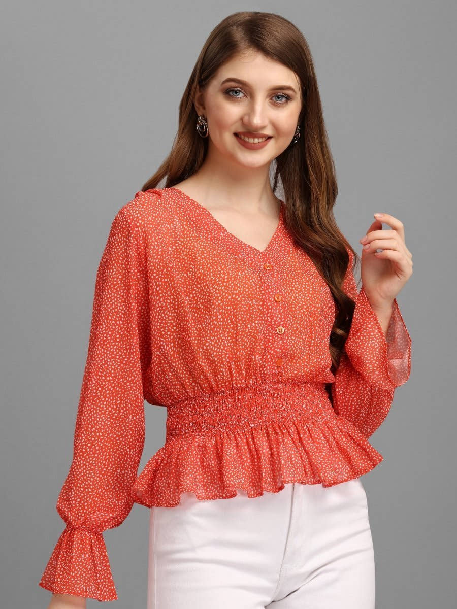 Bright Red Minimal Women's Tops - Masakali.Co®