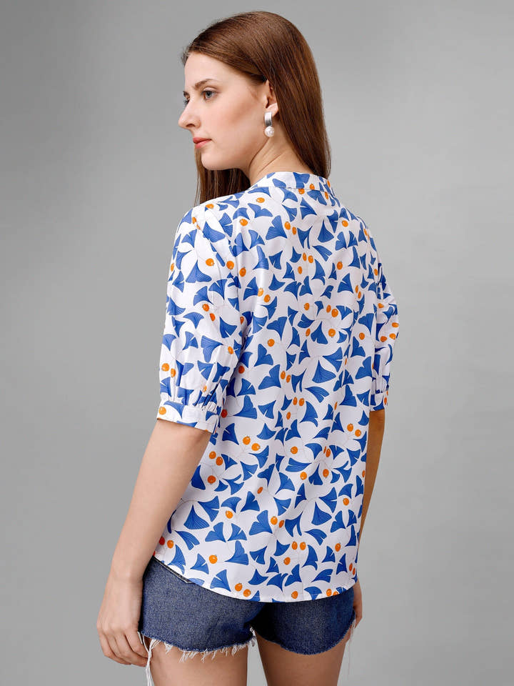 Catskill White Blue Womens Top - Masakali.Co®