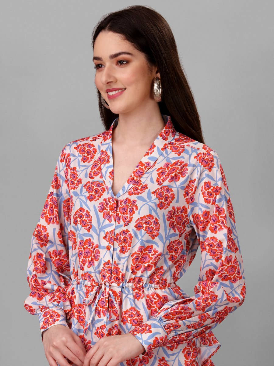 Co-Ords for Women Red Floral - Masakali.Co®