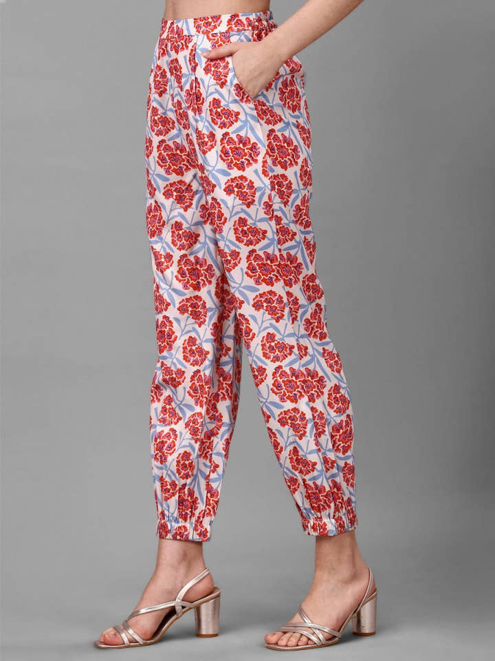 Co-Ords for Women Red Floral - Masakali.Co®
