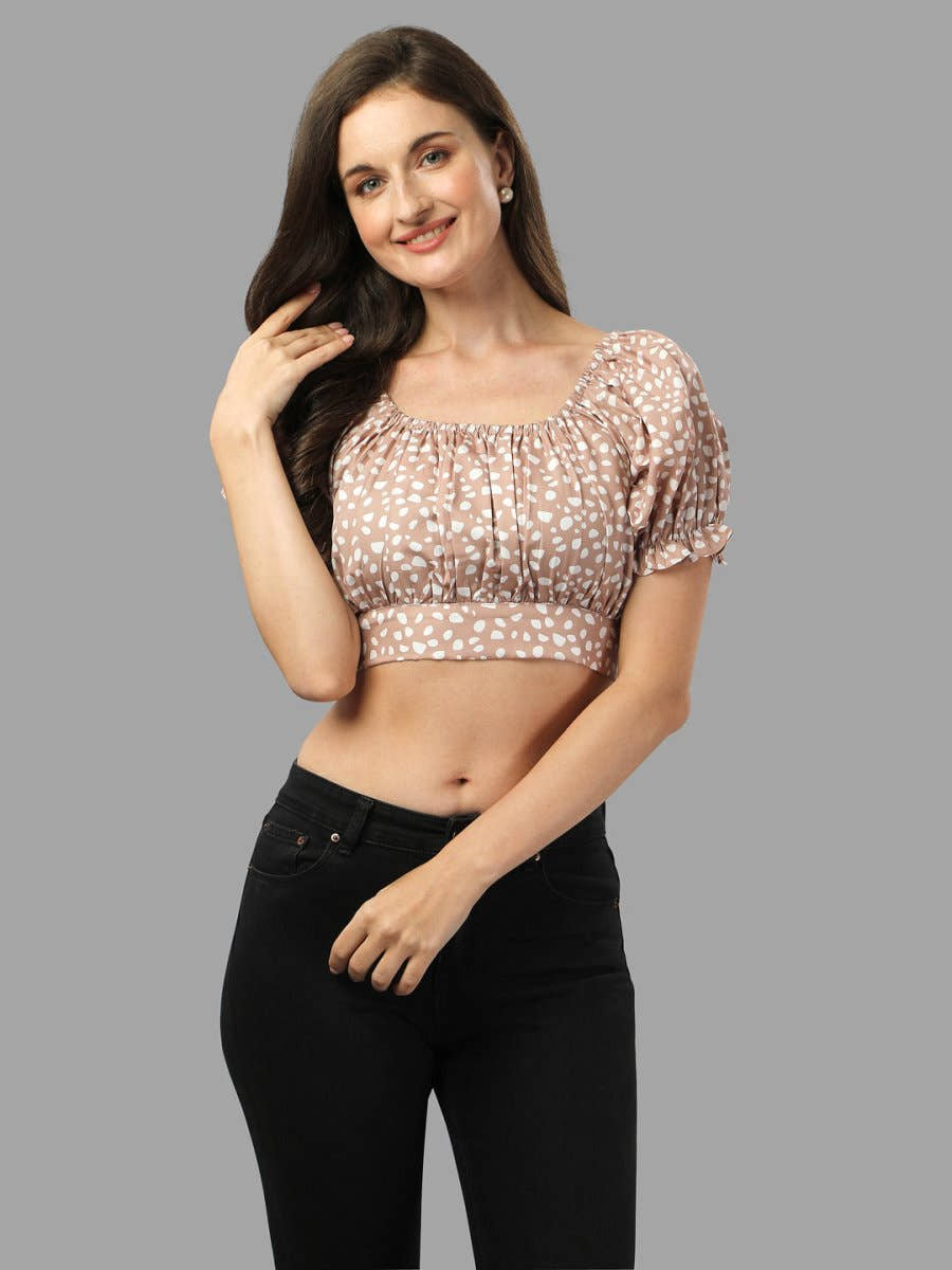 Crop top for Women western wear brown - Masakali.Co®