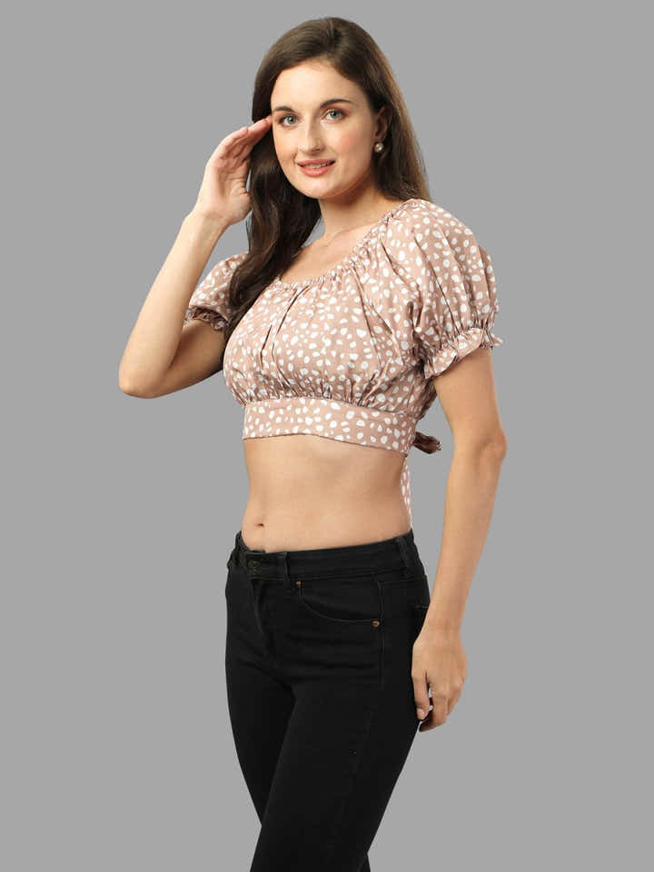 Crop top for Women western wear brown - Masakali.Co®