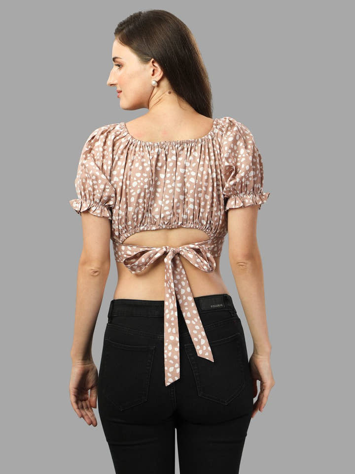 Crop top for Women western wear brown - Masakali.Co®