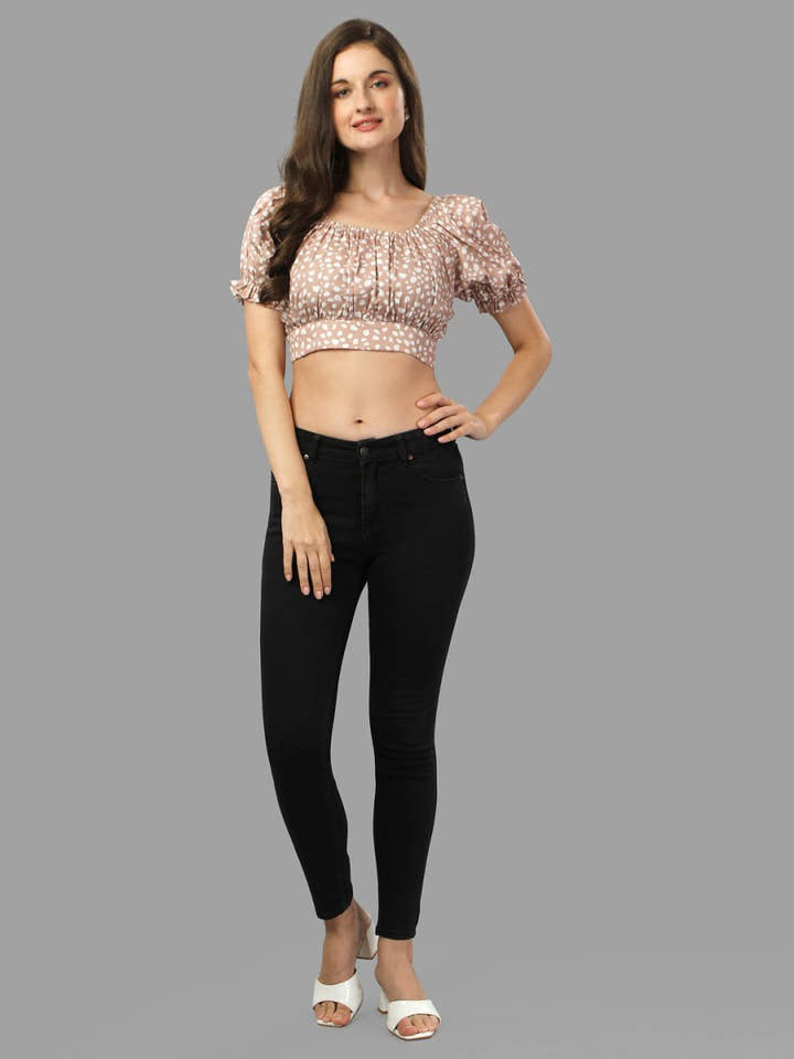 Crop top for Women western wear brown - Masakali.Co®