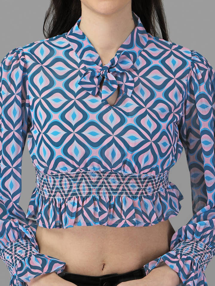 Crop tops for Women western wear Blue - Masakali.Co®