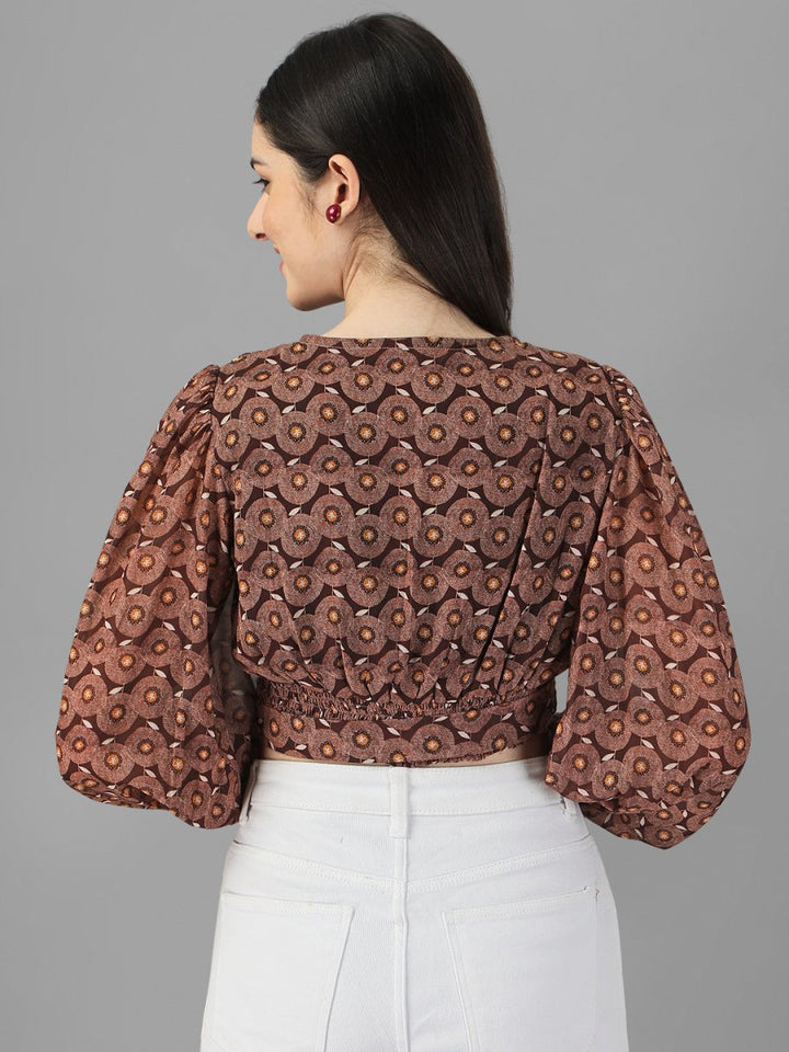 crop tops for Women western wear Brown - Masakali.Co®