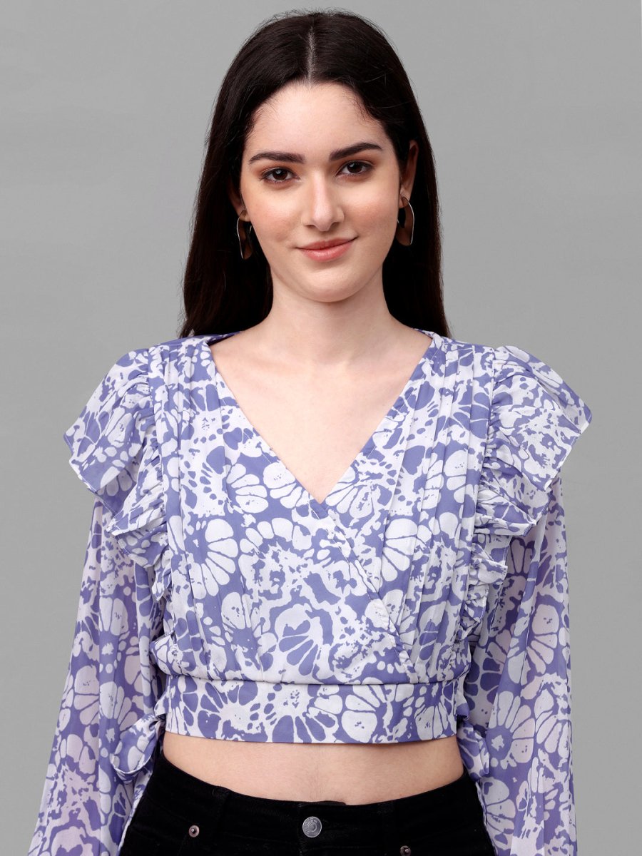 crop tops for Women western wear lavender - Masakali.Co®