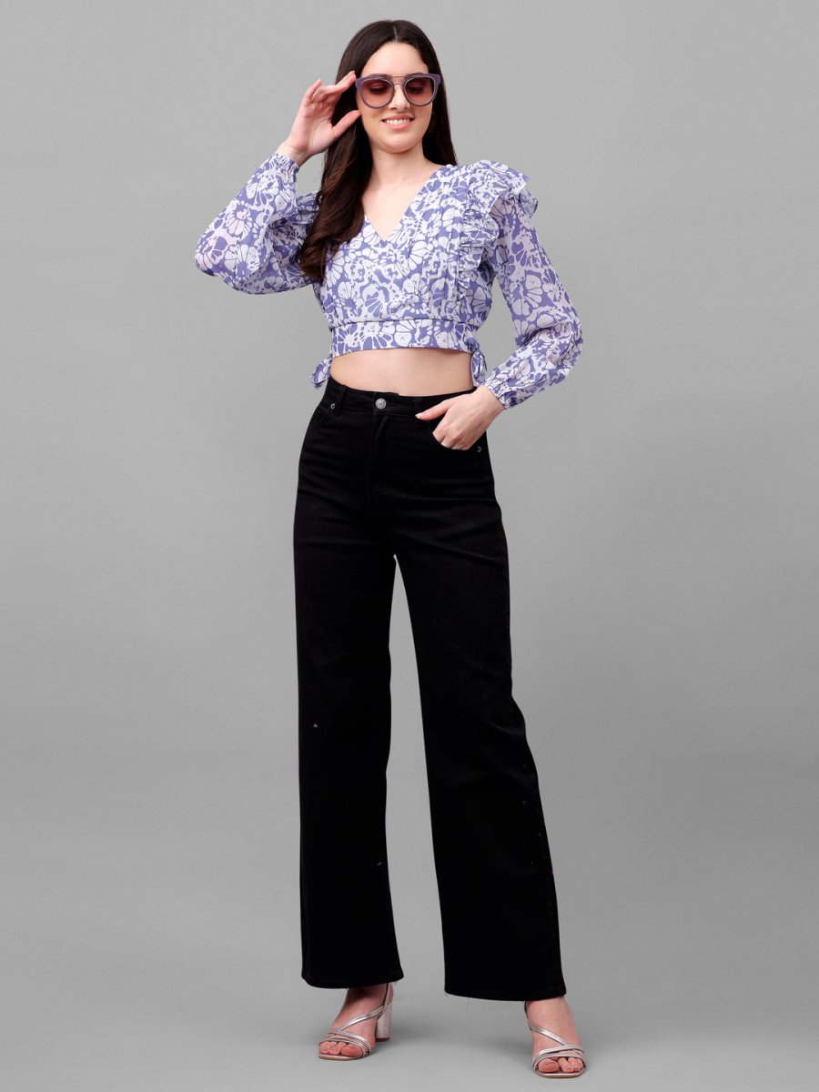 crop tops for Women western wear lavender - Masakali.Co®