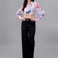crop tops for Women western wear Marble Pink