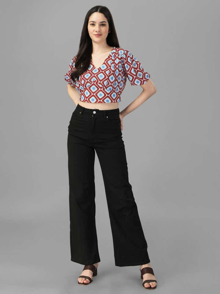 crop tops for Women western wear Maroon - Masakali.Co®