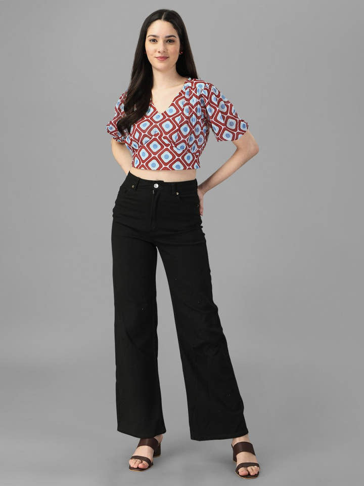 crop tops for Women western wear Maroon - Masakali.Co®