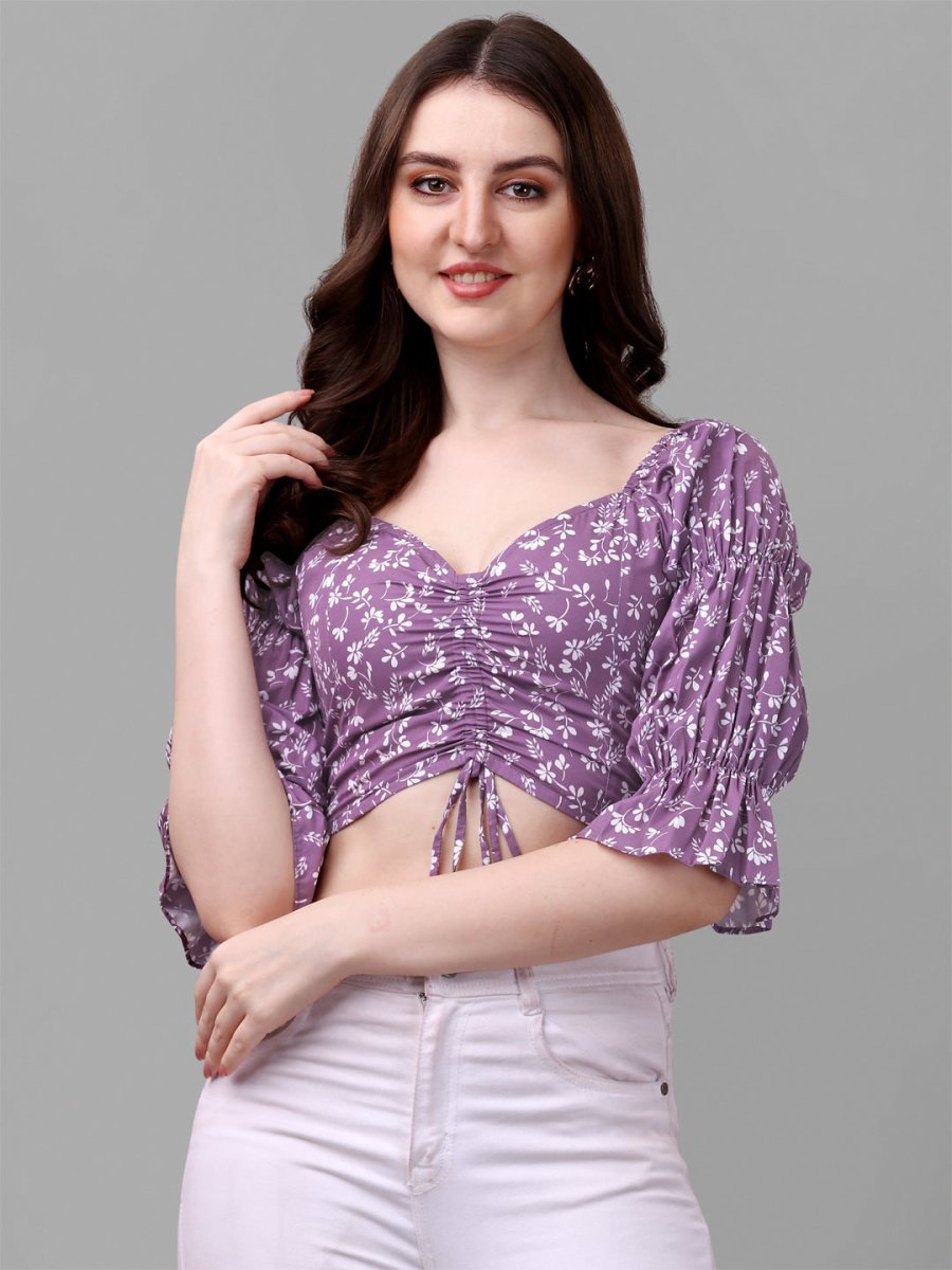 crop tops for Women western wear purple - Masakali.Co®