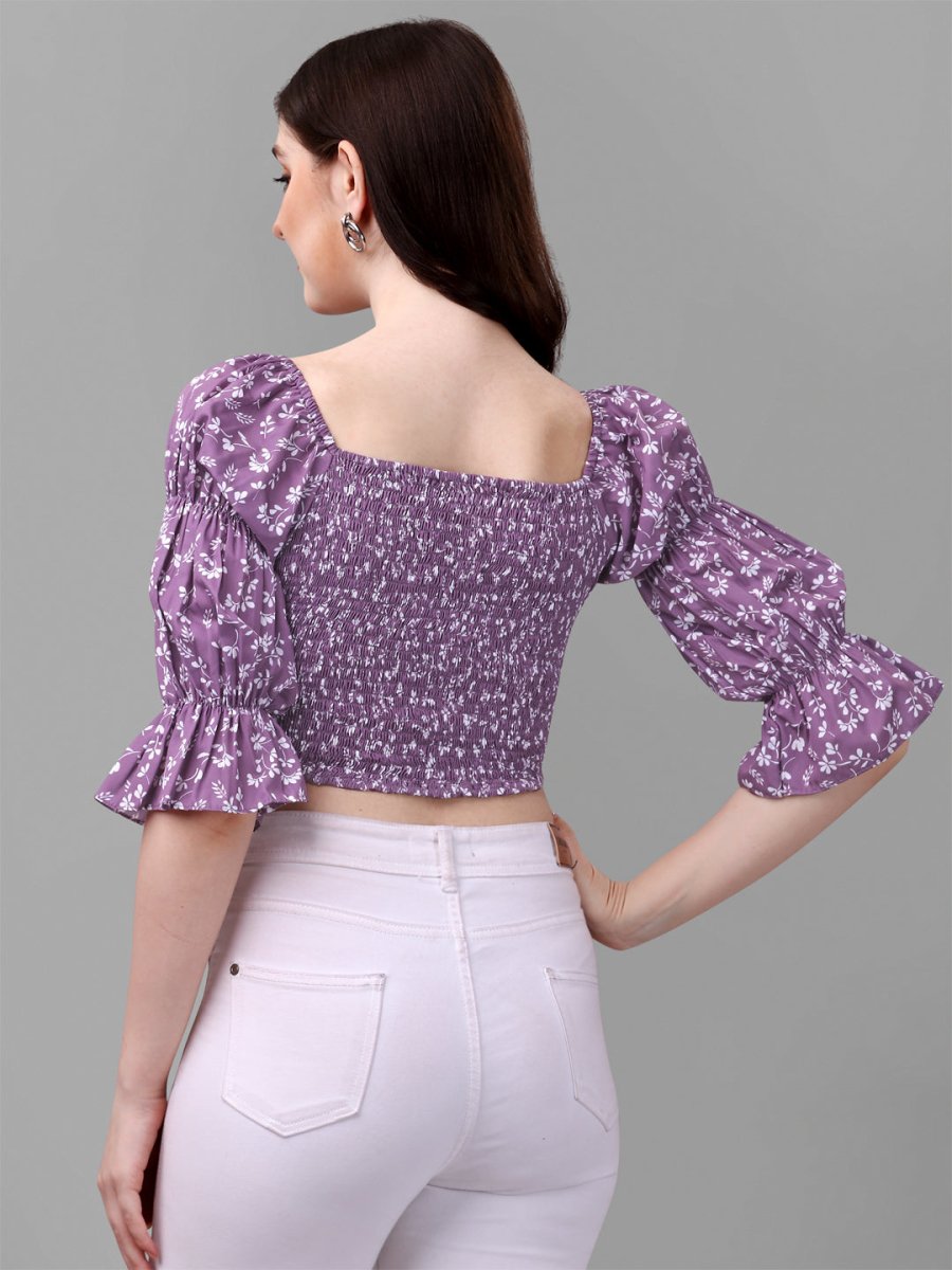 crop tops for Women western wear purple - Masakali.Co®