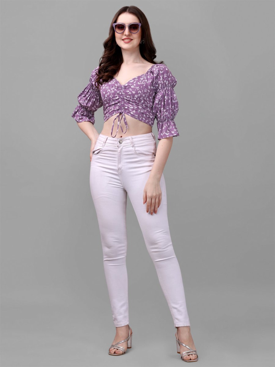 crop tops for Women western wear purple - Masakali.Co®