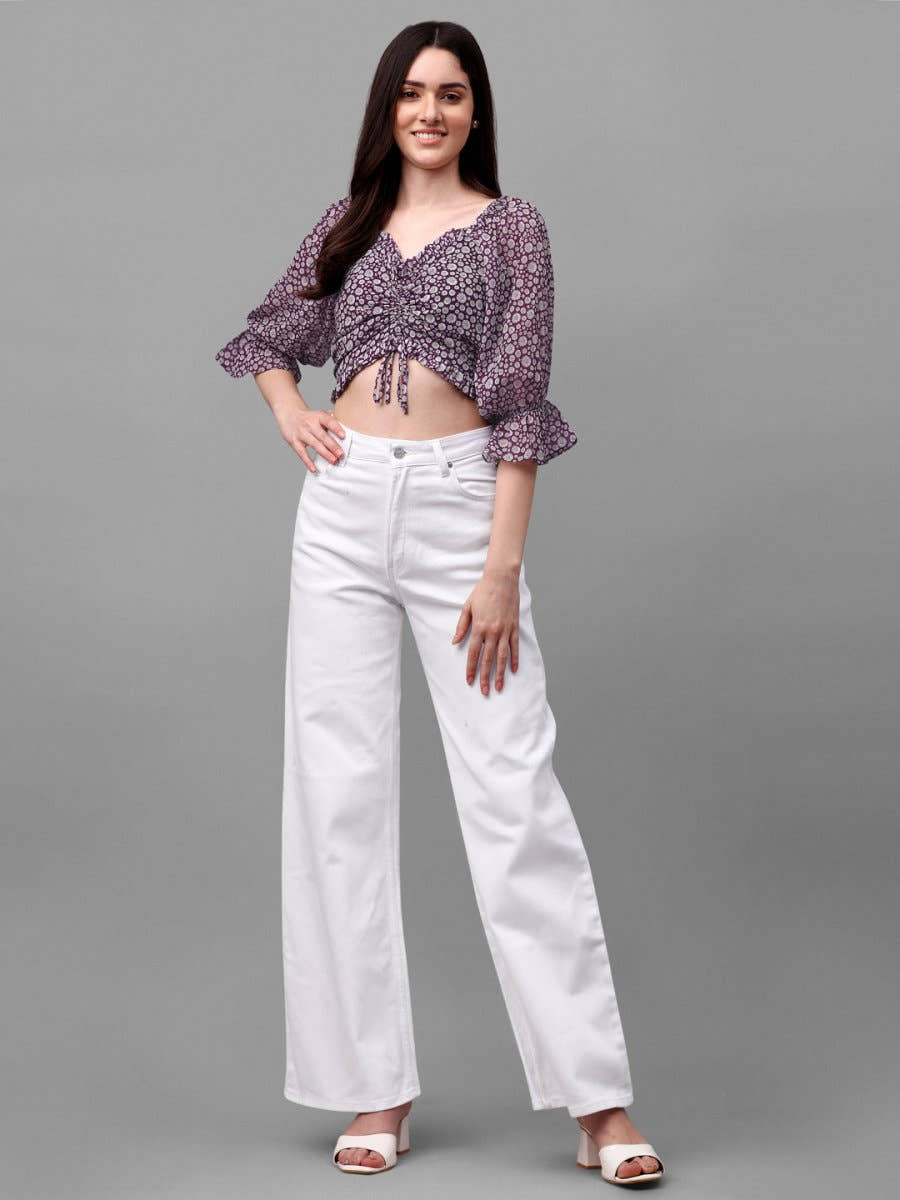crop tops for Women western wear purple - Masakali.Co®