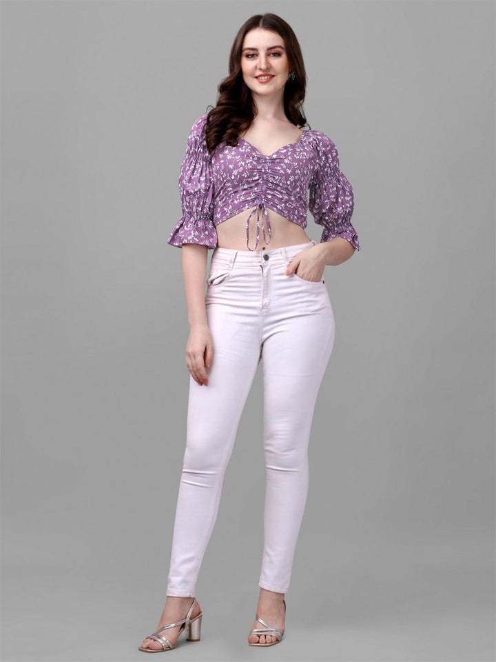 crop tops for Women western wear purple - Masakali.Co®