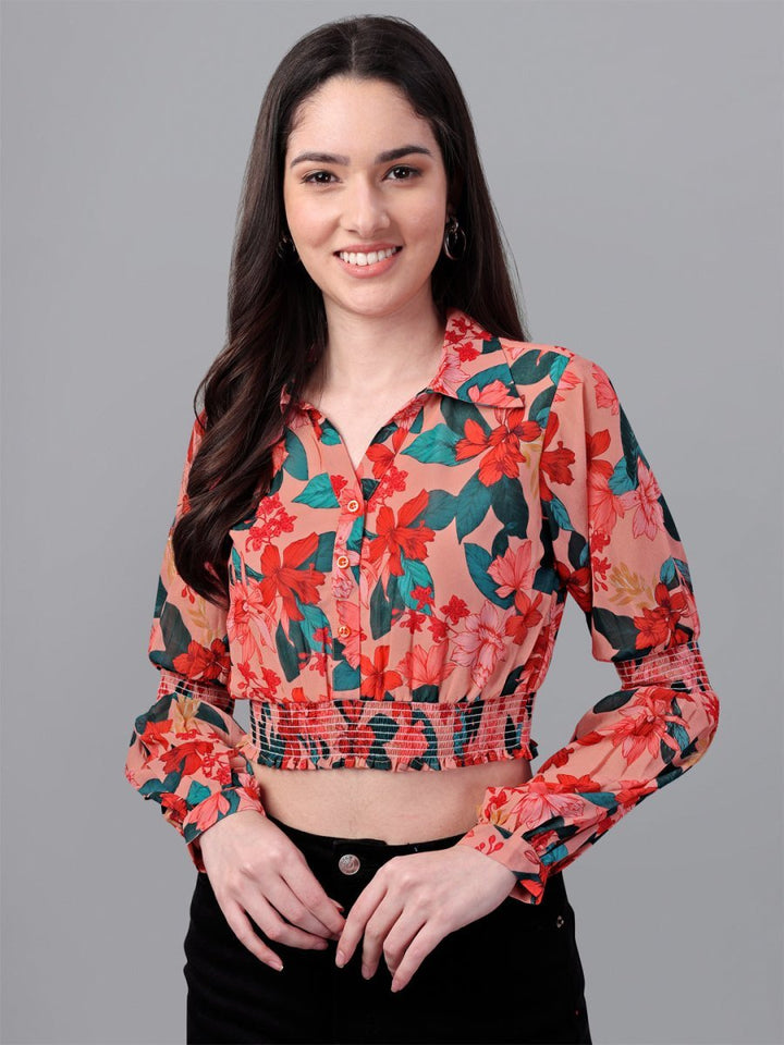 crop tops for Women western wear red - Masakali.Co®