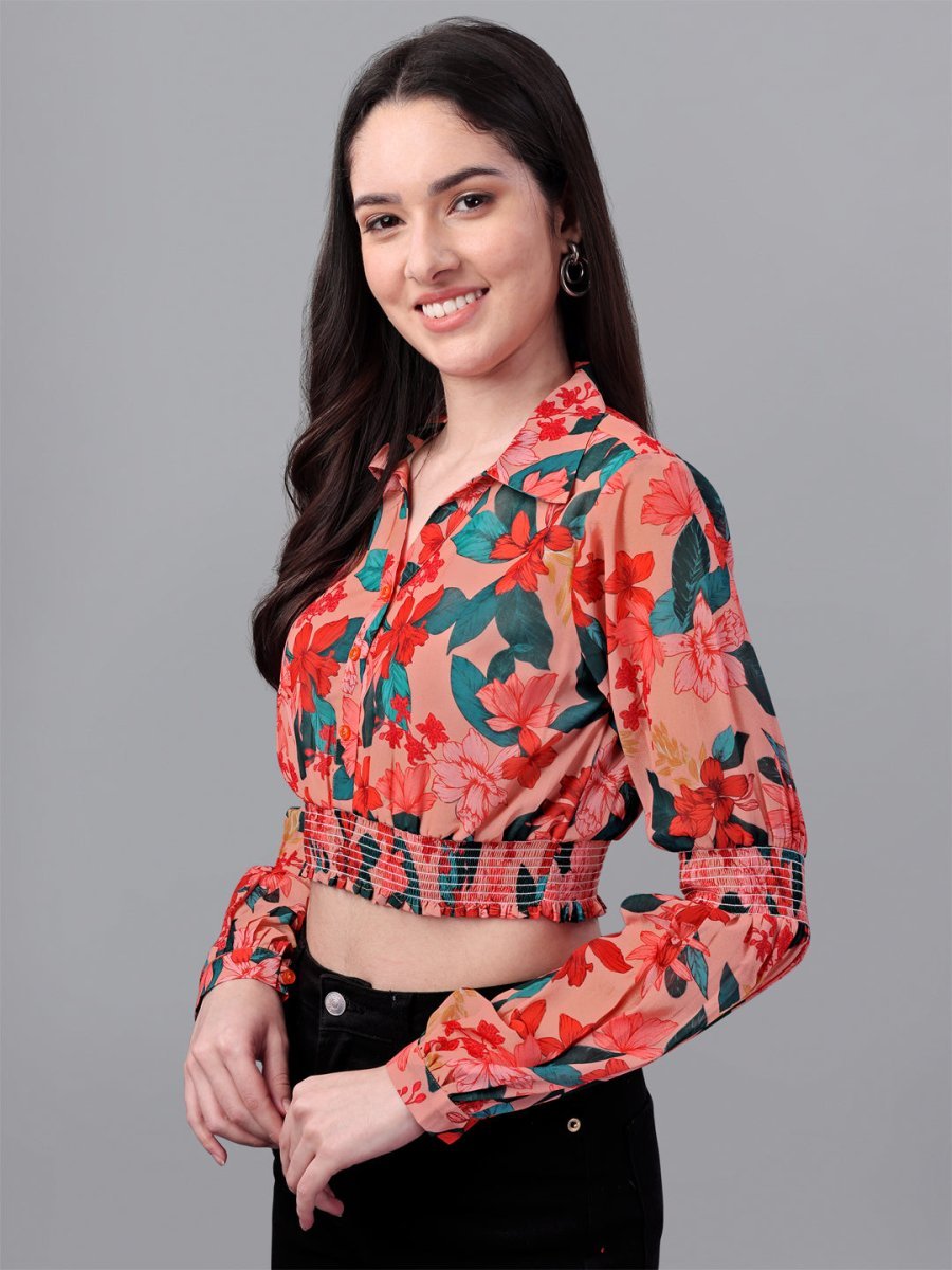 crop tops for Women western wear red - Masakali.Co®