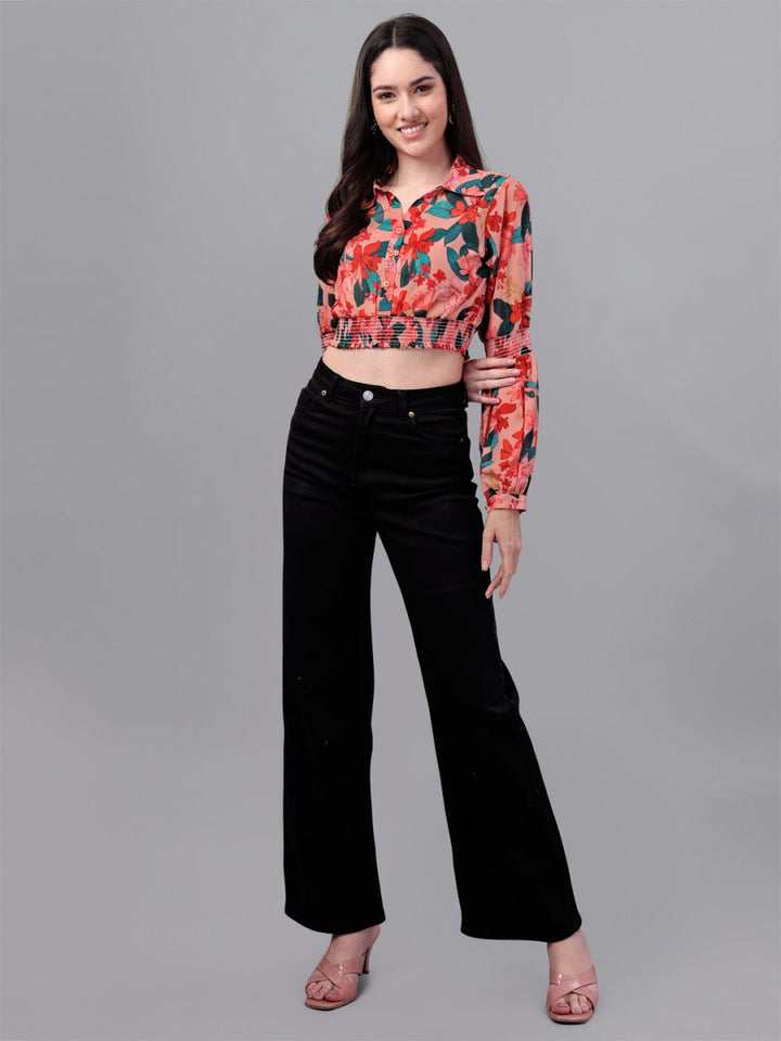 crop tops for Women western wear red - Masakali.Co®