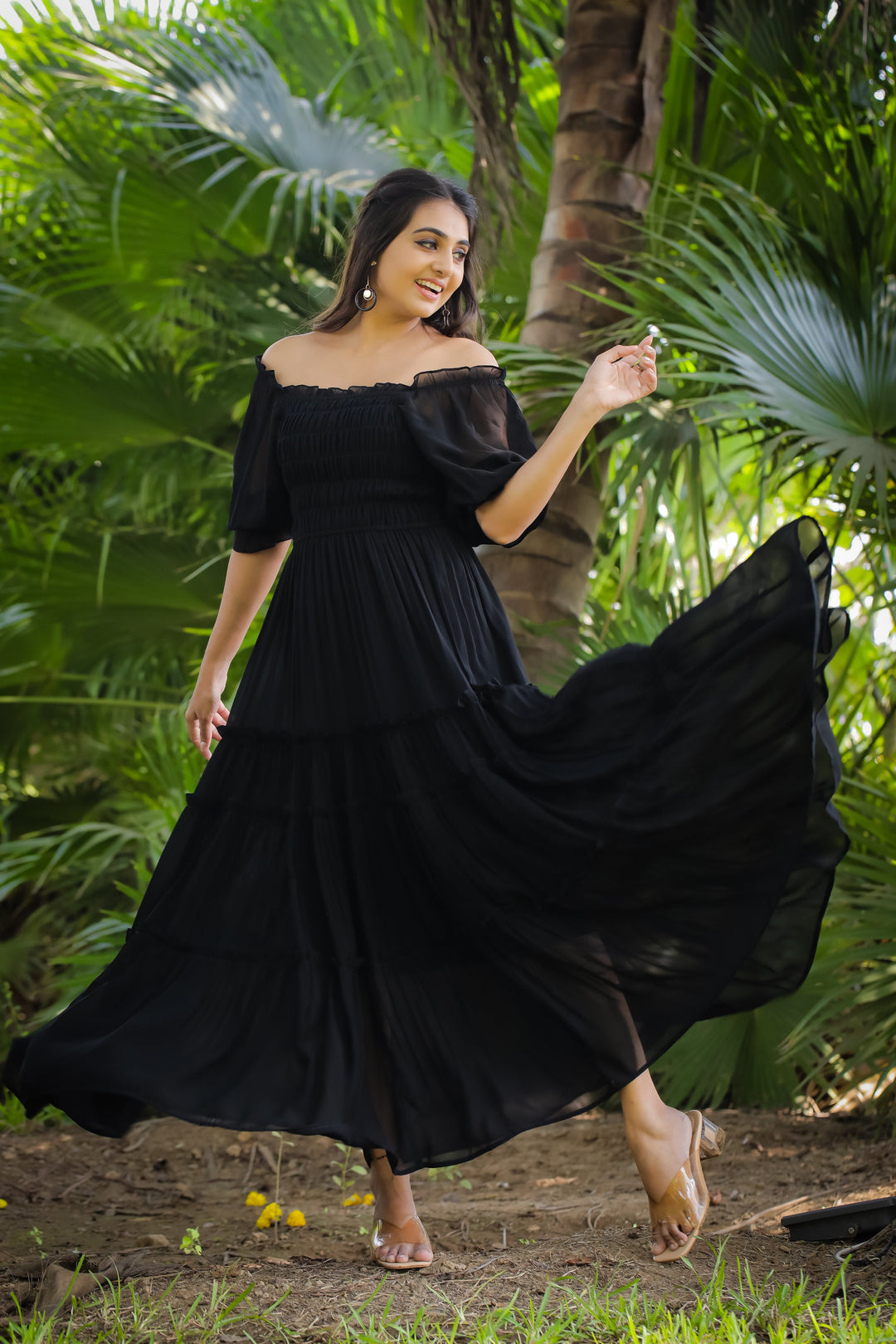 Dark Black Maxi Dress - Masakali.Co®