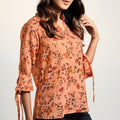Dark Peach Floral Top