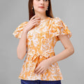 Deep Peach Floral Womens Top