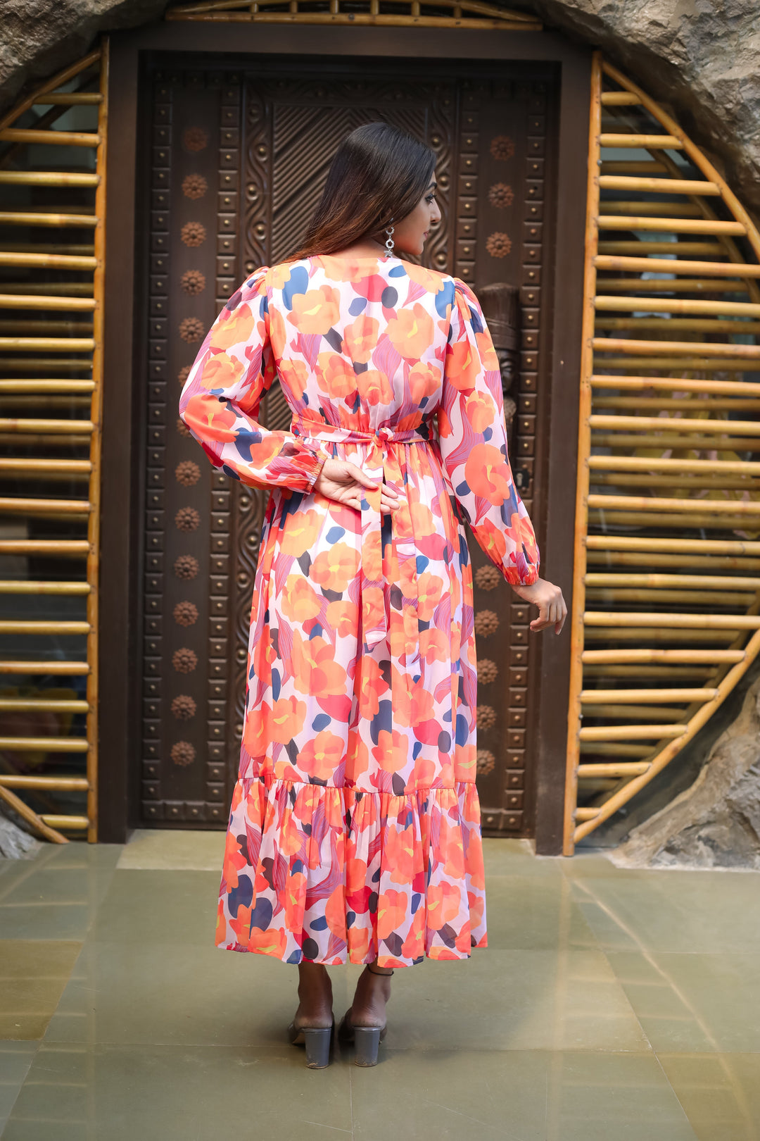 Deep Peach Maxi Dress - Masakali.Co®