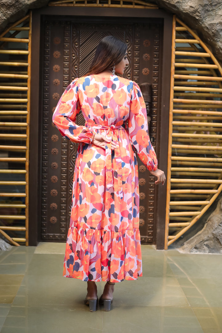 Deep Peach Maxi Dress - Masakali.Co®