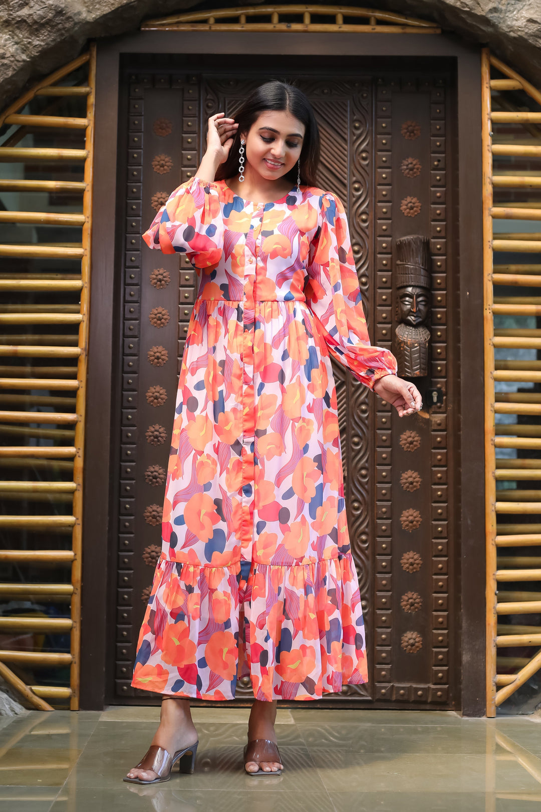 Deep Peach Maxi Dress - Masakali.Co®