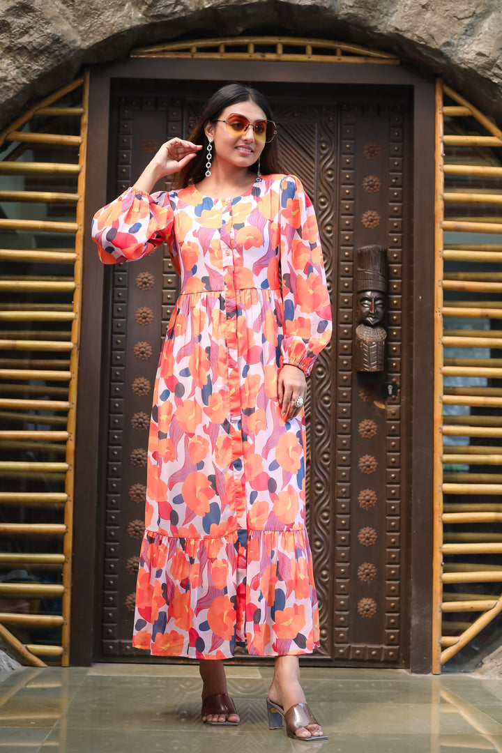 Deep Peach Maxi Dress - Masakali.Co®