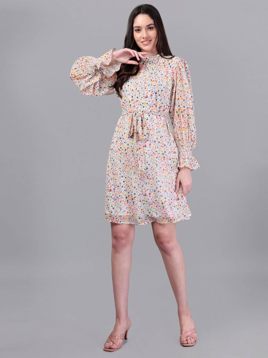 Doted Multi Color dress - Masakali.Co®