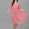 dresses for Women western wear Abstract Dark Pink Maxi Dress