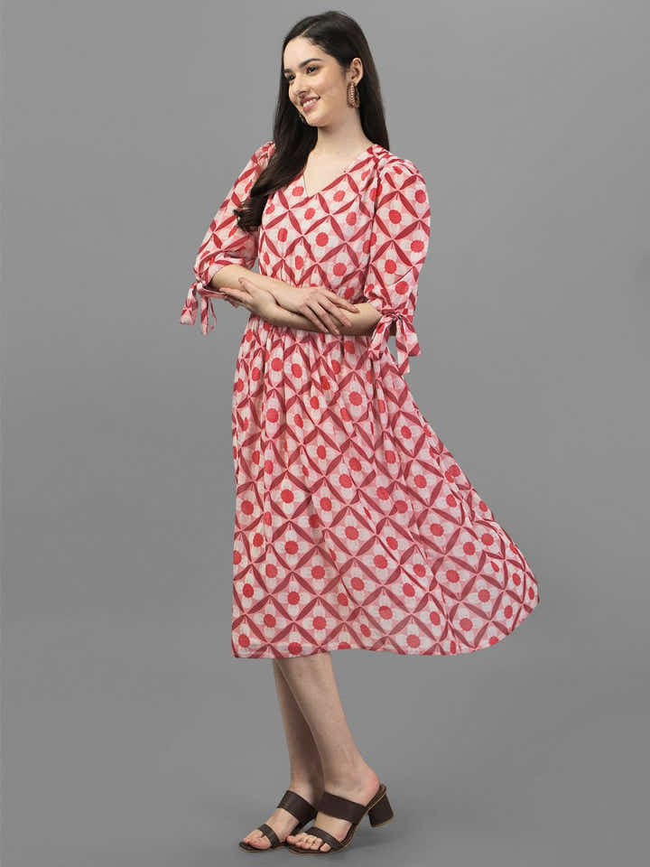 dresses for Women western wear Abstract Dark Pink Maxi Dress - Masakali.Co®
