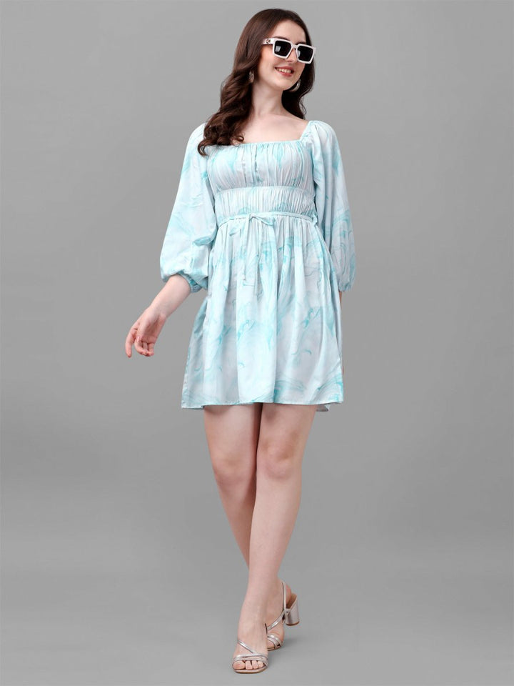 dresses for Women western wear abstract sea green - Masakali.Co®