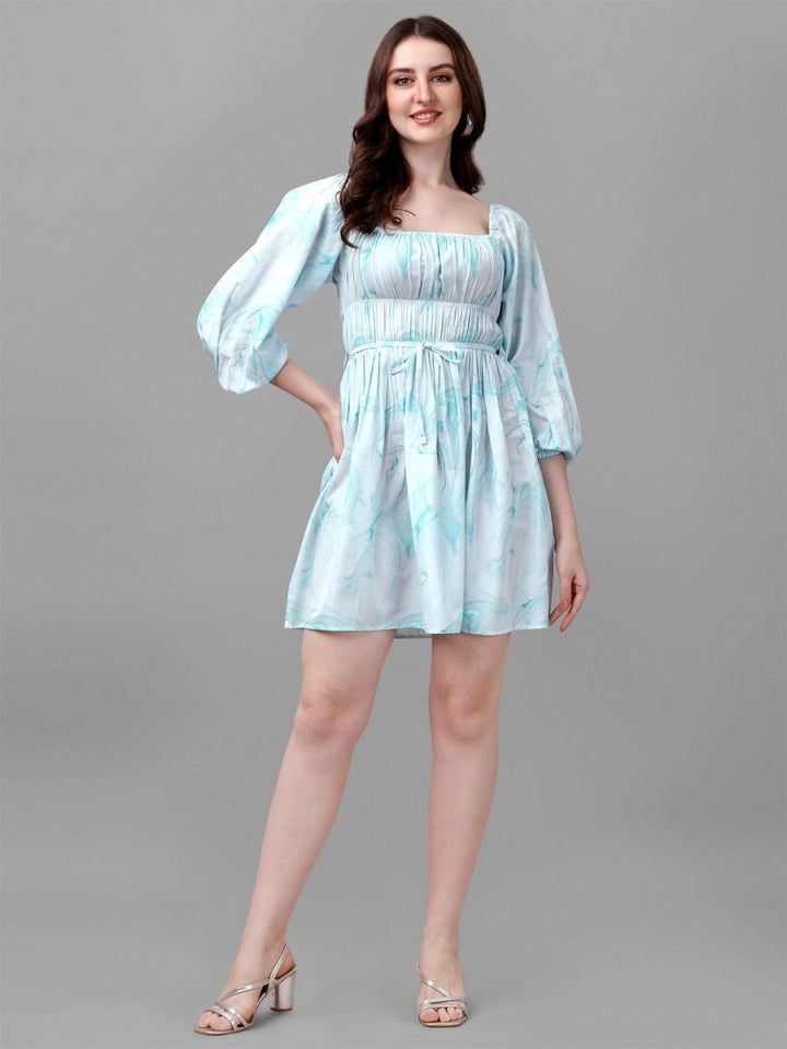 dresses for Women western wear abstract sea green - Masakali.Co®