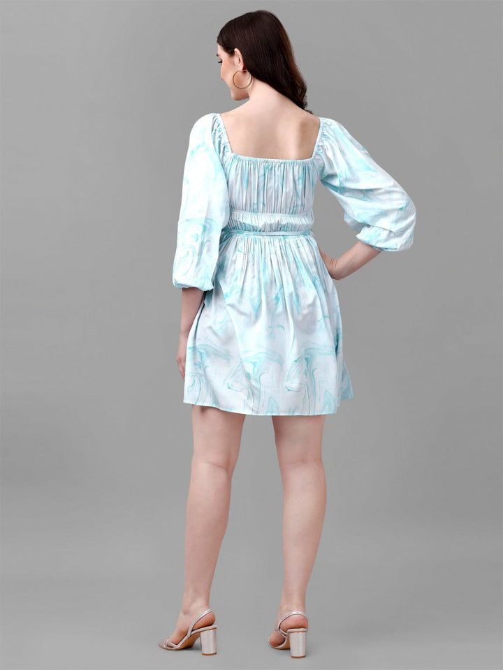 dresses for Women western wear abstract sea green - Masakali.Co®