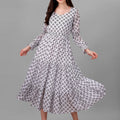 dresses for Women western wear Abstract White Maxi Dress