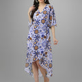 dresses for Women western wear Blue Floral Maxi Dress