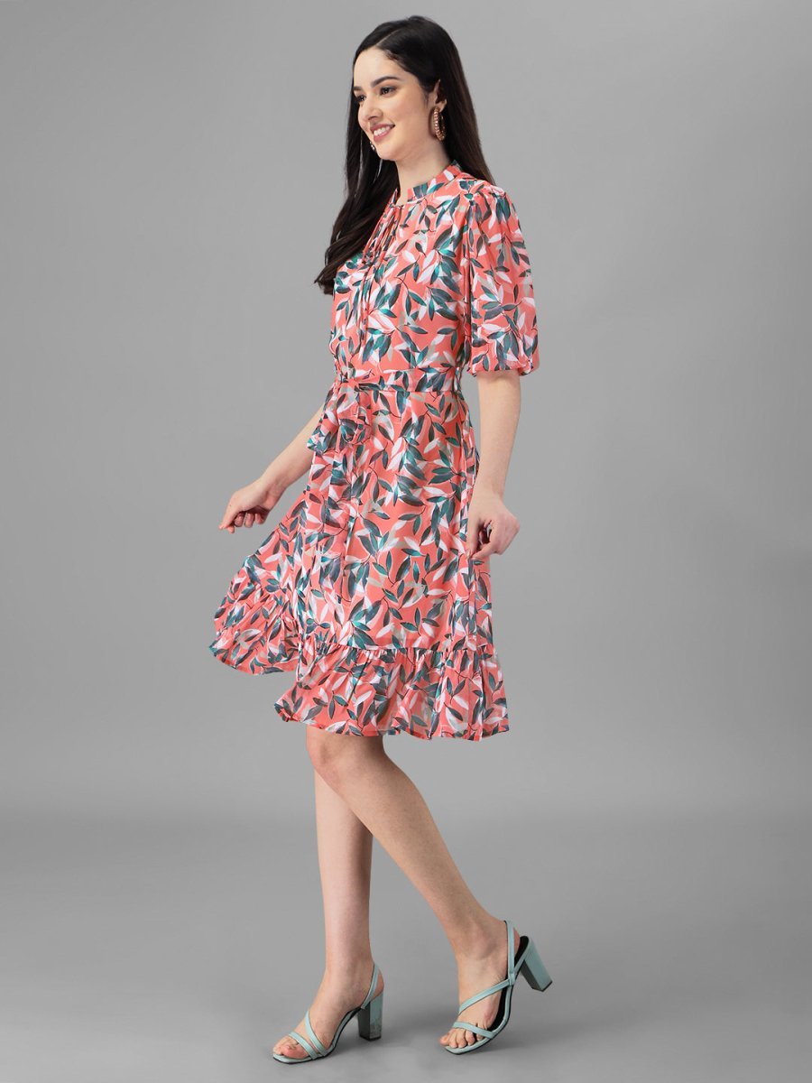 dresses for Women western wear Dark Peach Dress - Masakali.Co®