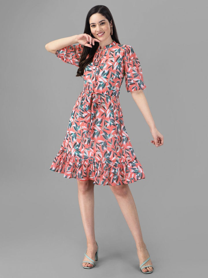 dresses for Women western wear Dark Peach Dress - Masakali.Co®