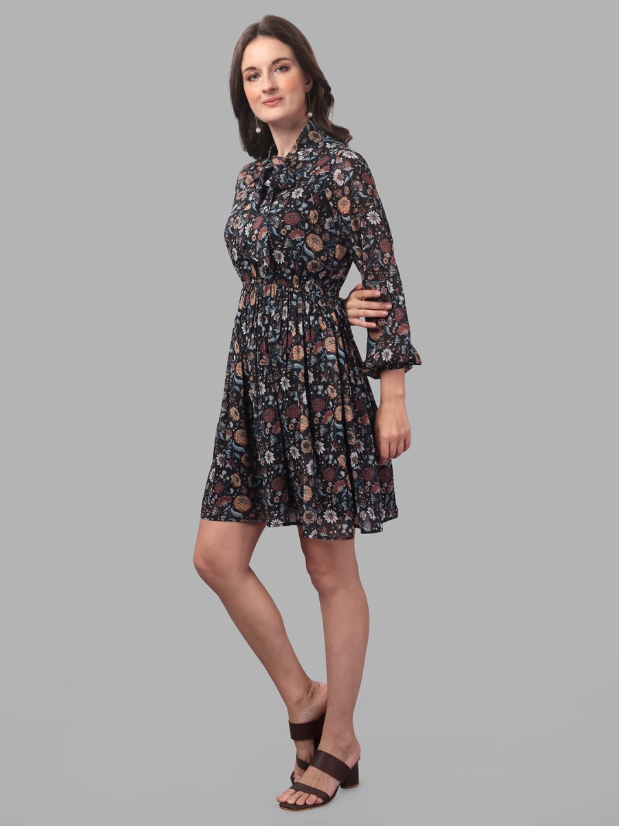 dresses for Women western wear floral Black - Masakali.Co®