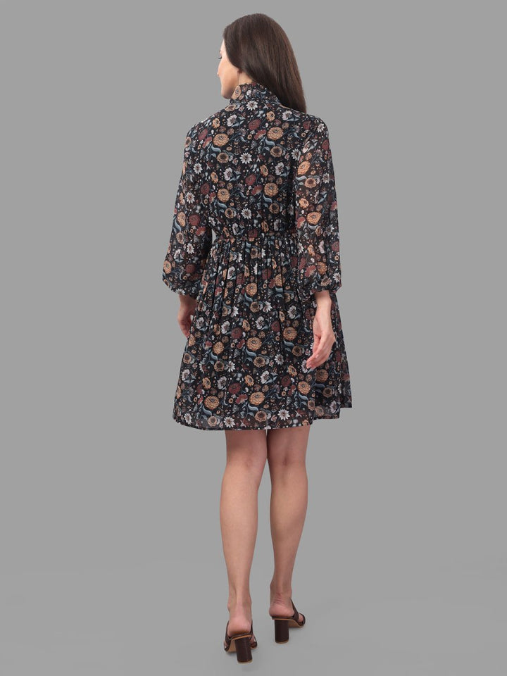 dresses for Women western wear floral Black - Masakali.Co®