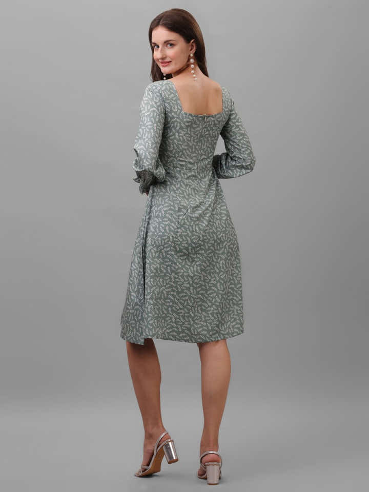 dresses for Women western wear floral Green - Masakali.Co®