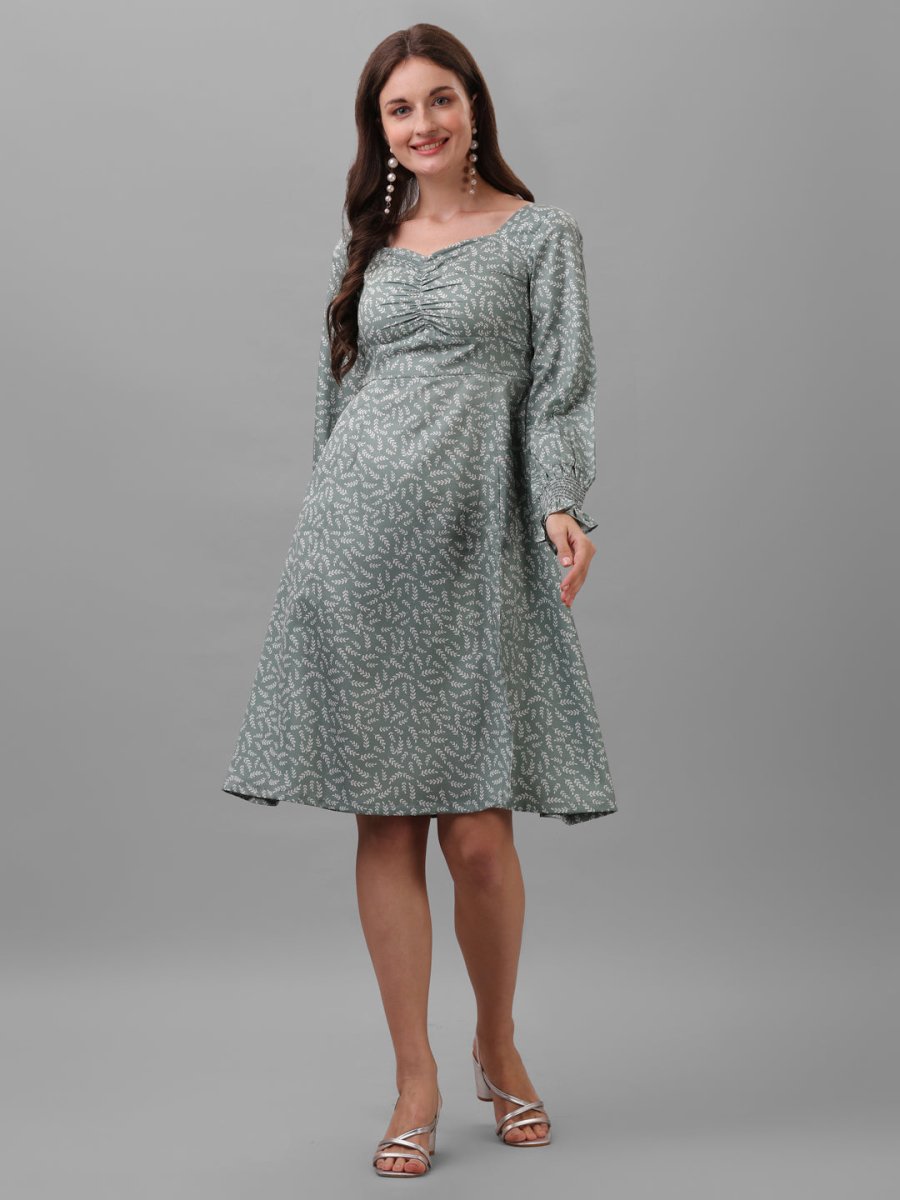 dresses for Women western wear floral Green - Masakali.Co®