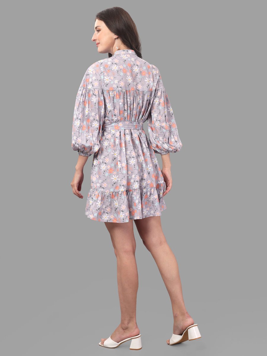 dresses for Women western wear floral Grey - Masakali.Co®