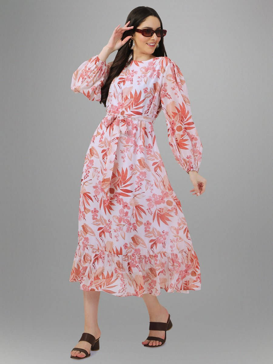 dresses for Women western wear Floral Maxi Dress - Masakali.Co®