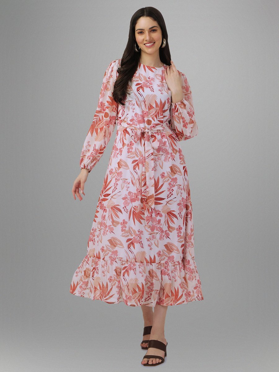 dresses for Women western wear Floral Maxi Dress - Masakali.Co®